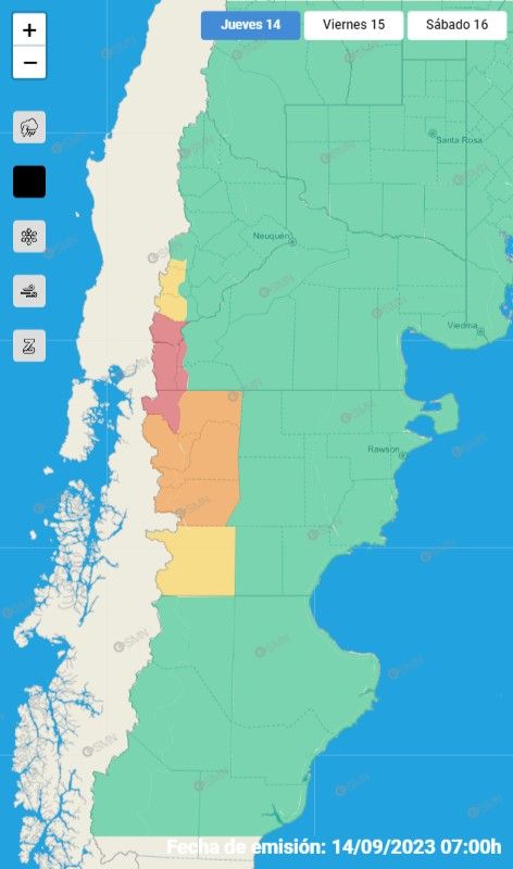 Alerta Rojo: lluvias intensas en Patagonia