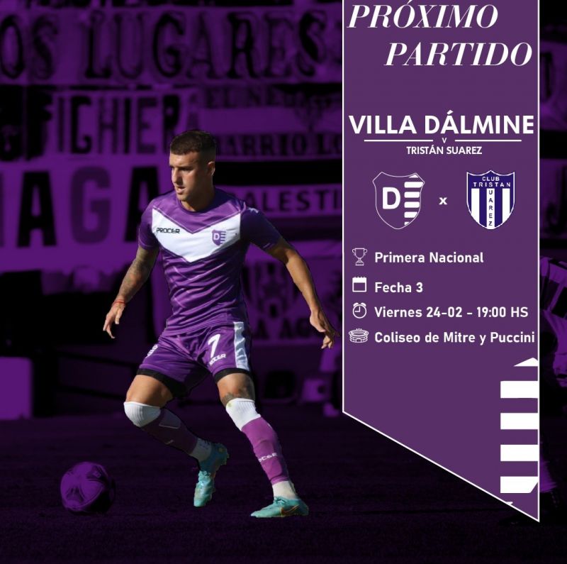 Juega Villa Dálmine como local el viernes a las 19 horas