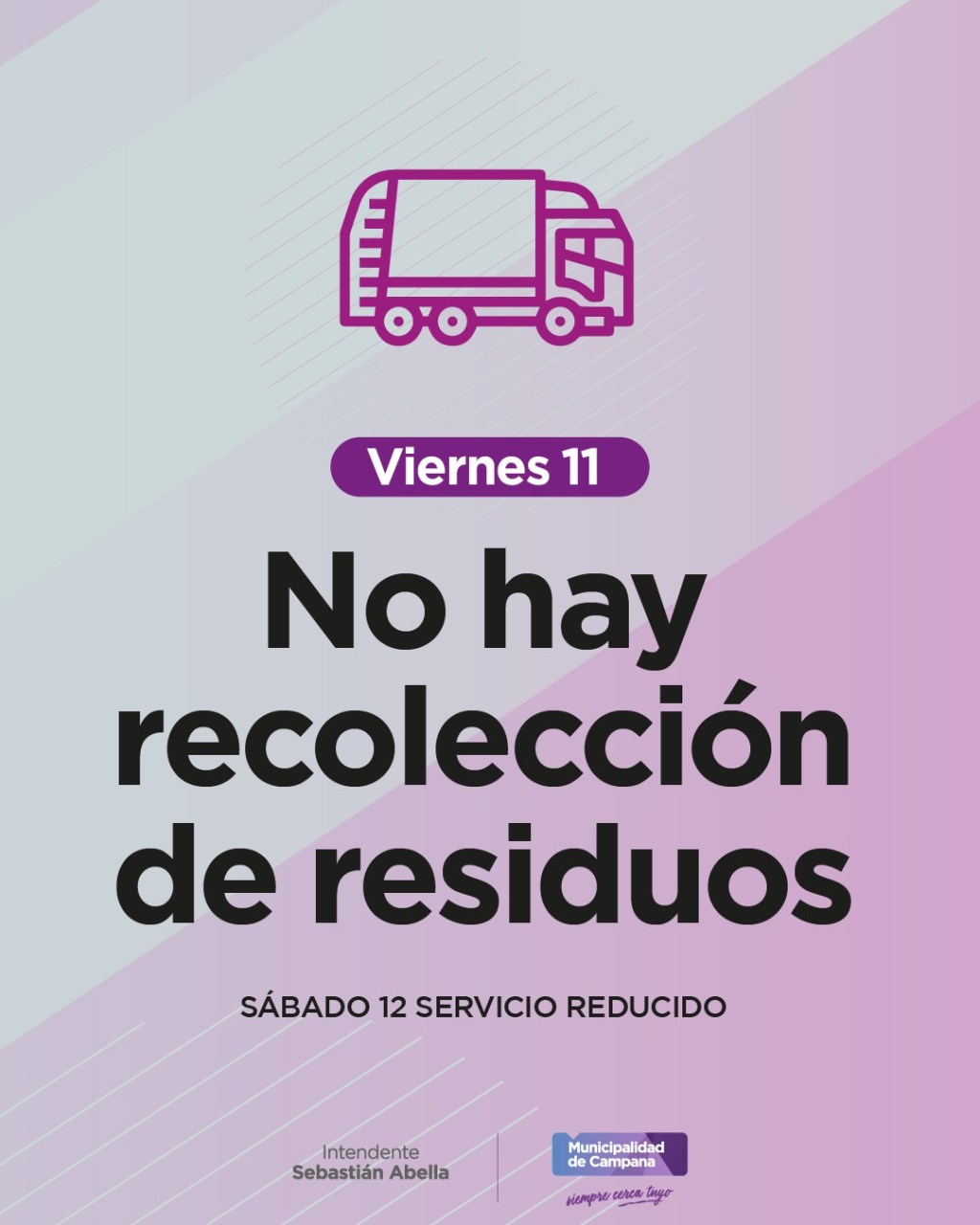 Este viernes y sábado habrá modificaciones en la recolección de residuos
