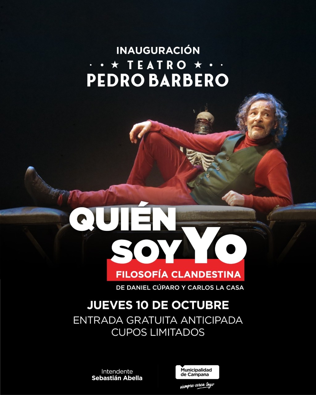 Con un unipersonal de Fabián Vena, este jueves se inaugurará el nuevo Teatro Pedro Barbero
