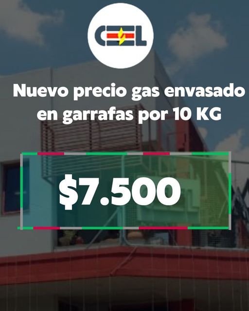 CEEL informa el nuevo valor del gas en garrafa de 10 kg