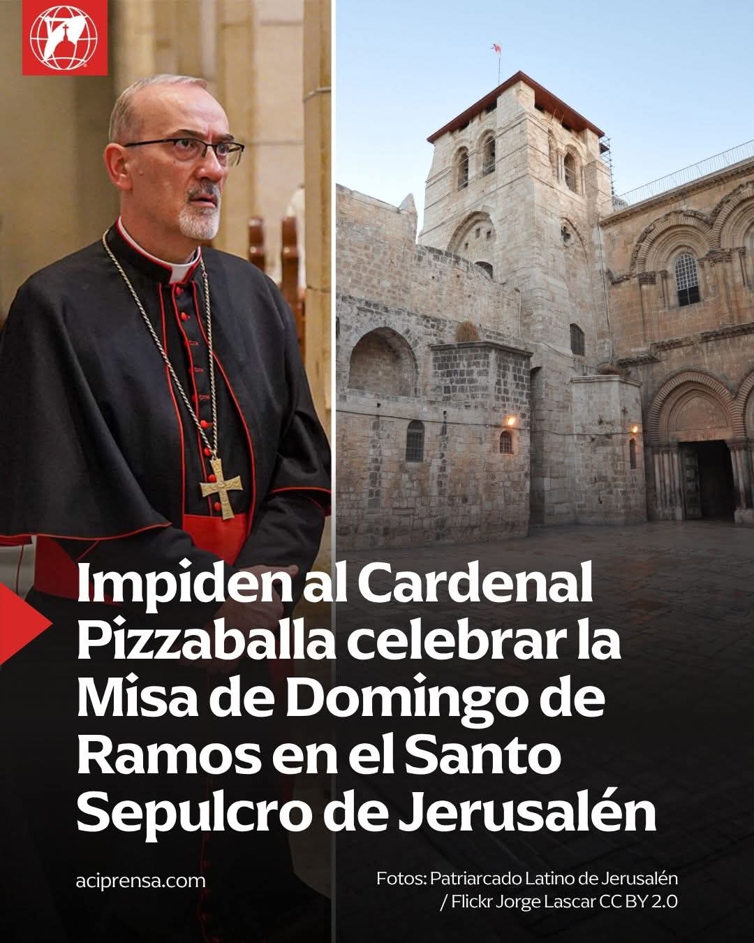 Israel impide celebración del Domingo de Ramos en el Santo Sepulcro y genera preocupación mundial