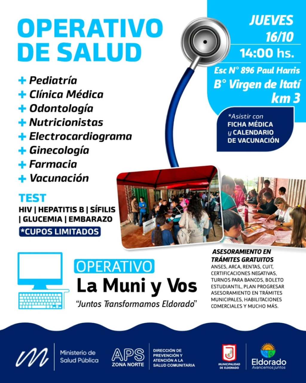 Nuevo operativo de salud en el barrio Virgen de Itatí