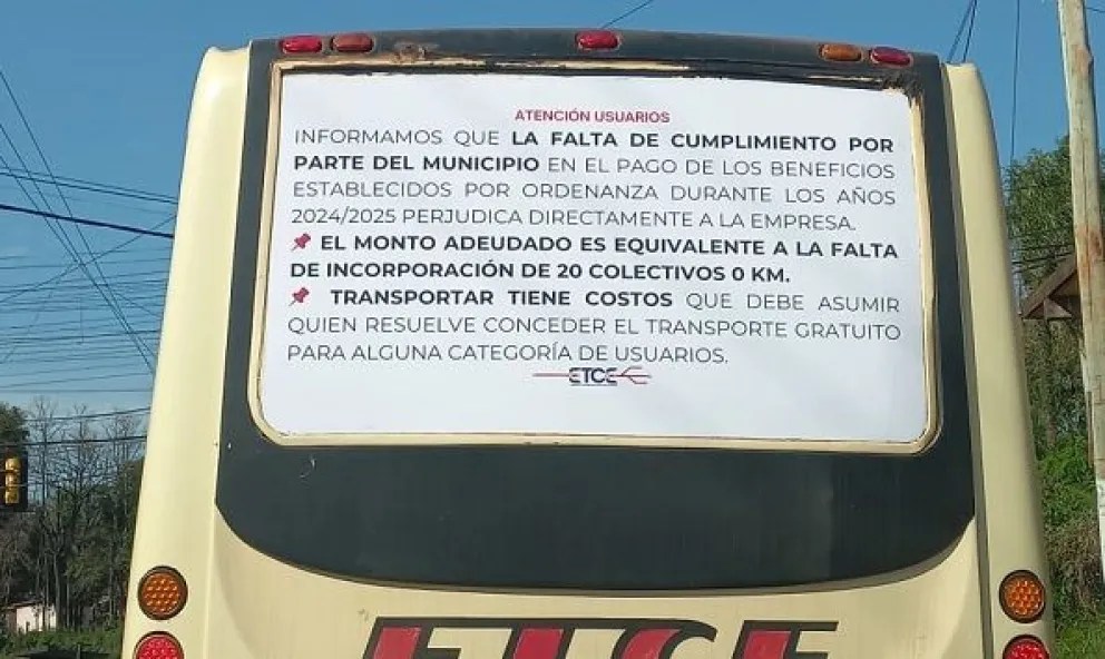 Eldorado intima a la empresa Kenia-Etce a retirar carteles “falaces y maliciosos” de los colectivos