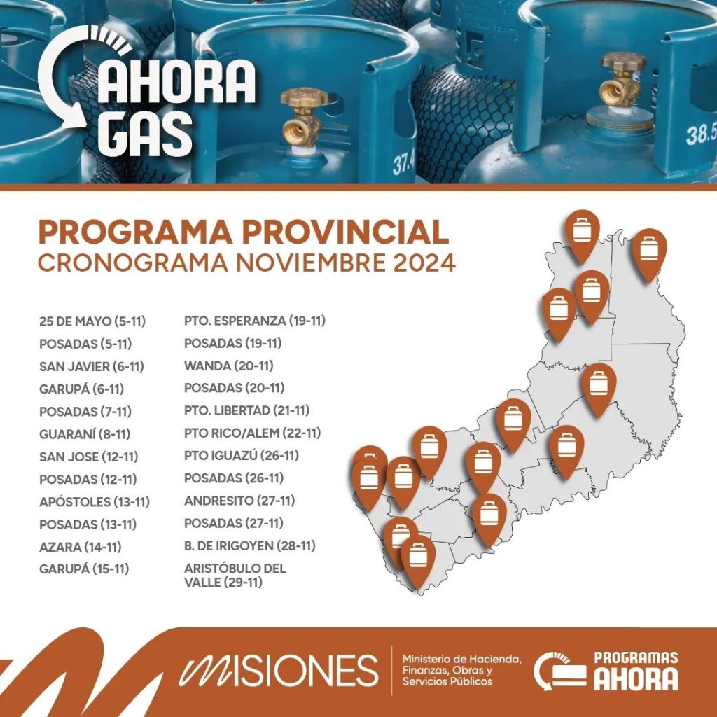 HACIENDA: EN NOVIEMBRE, EL PROGRAMA AHORA GAS CONTINÚA RECORRIENDO LA PROVINCIA