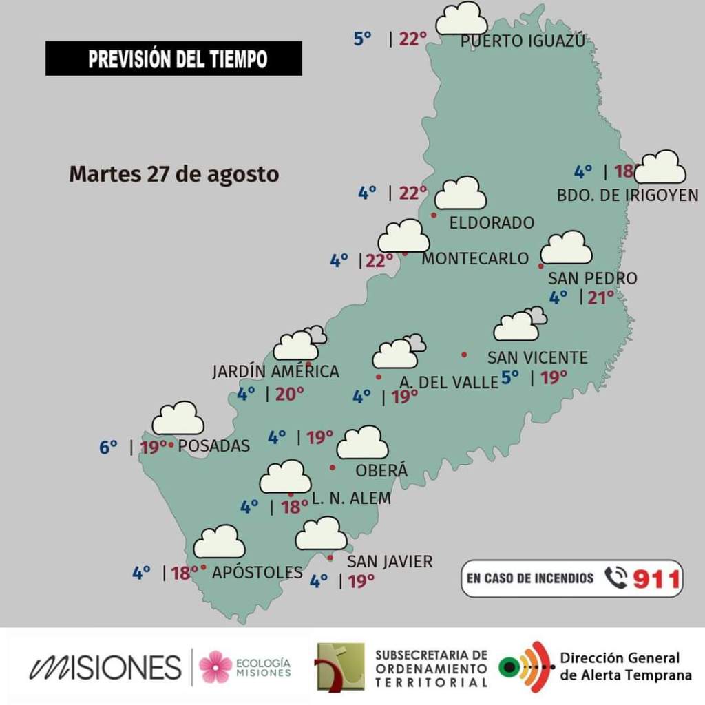 PREVISIÓN DEL TIEMPO EN MISIONES: Continúa el frío