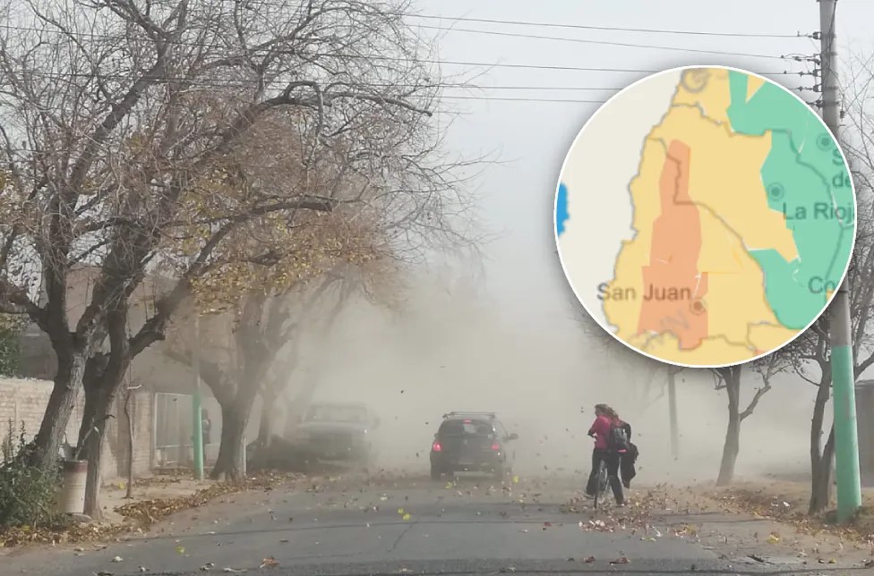 Rige alerta naranja por viento Zonda con ráfagas de hasta 90 km/h