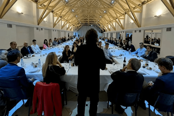 Los diputados sanjuaninos Peluc, Picón y Moreno, en el asado en Olivos con Milei