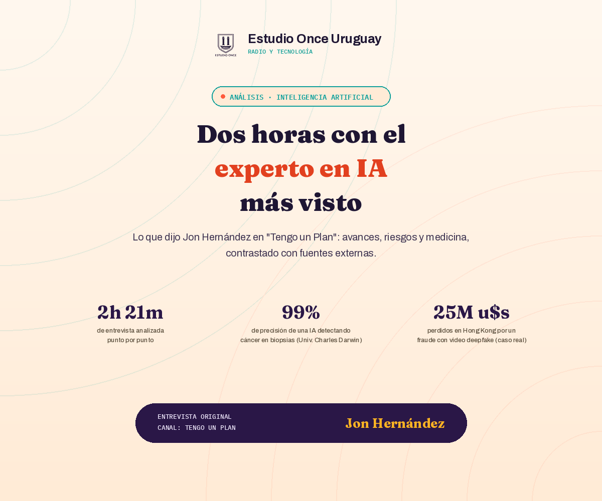 Dos horas con el experto en IA más visto de España: lo que dijo, lo que es verdad y lo que conviene matizar