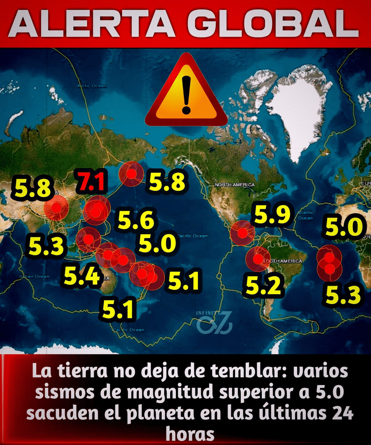 Alerta Sismica Globar esto esta pasando en todo el Mundo y al mismo tiempo , en las ultimas 24 horas